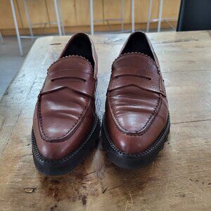 Donald J. Pliner Brown Leather Loafers